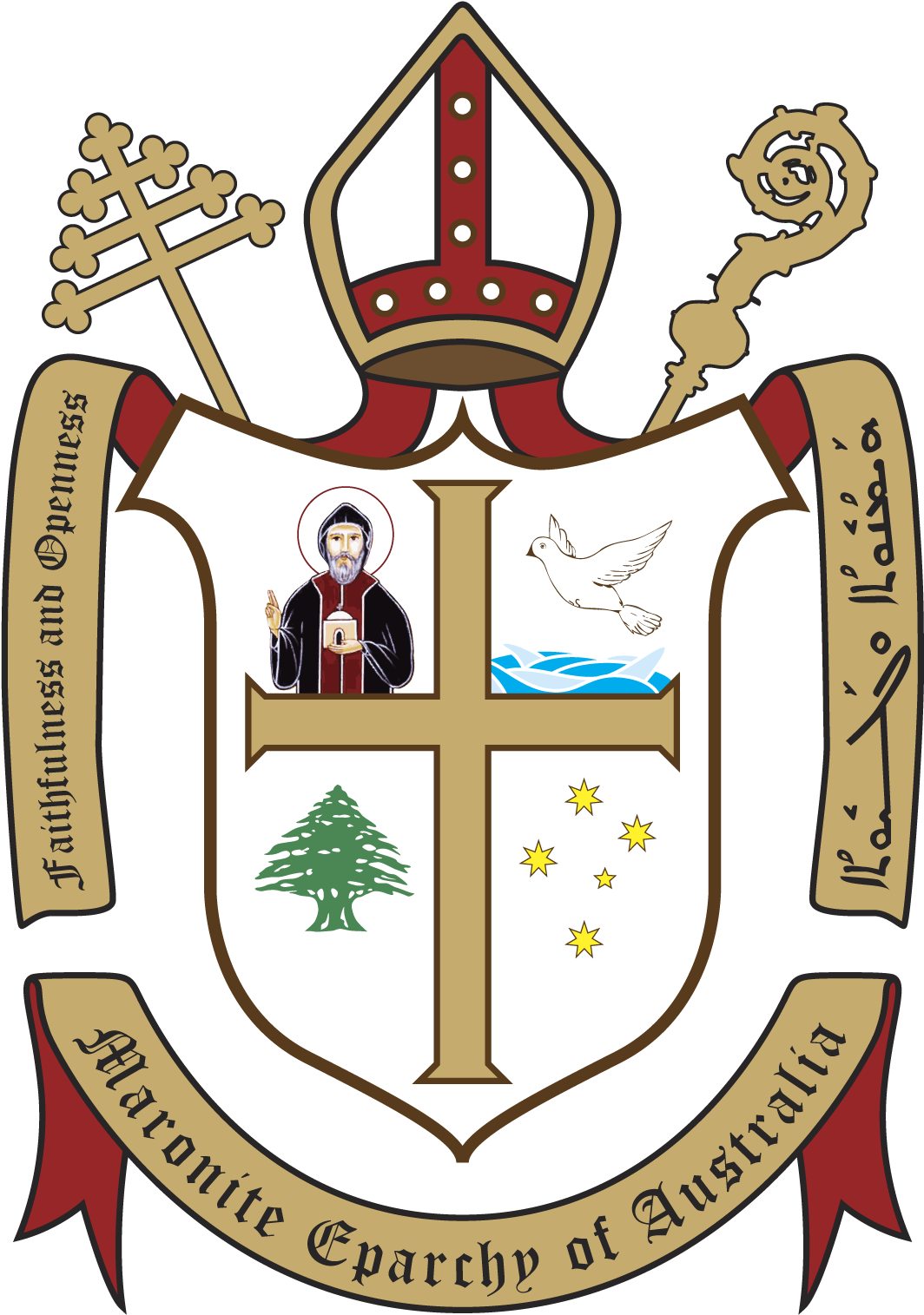 Coat Of Arms - Maronite Catholic Eparchy Of Saint Maron Of Sydney (1181x1615), Png Download