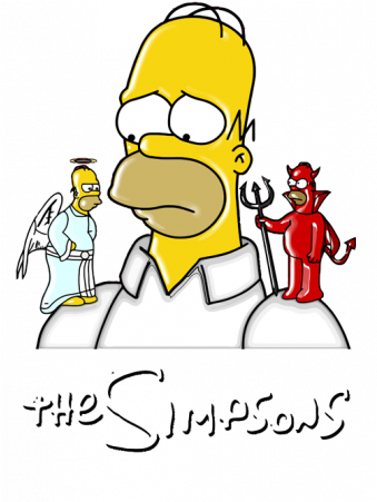 Simpson-angel Or Demon - Good Vs Evil Decisions (450x450), Png Download
