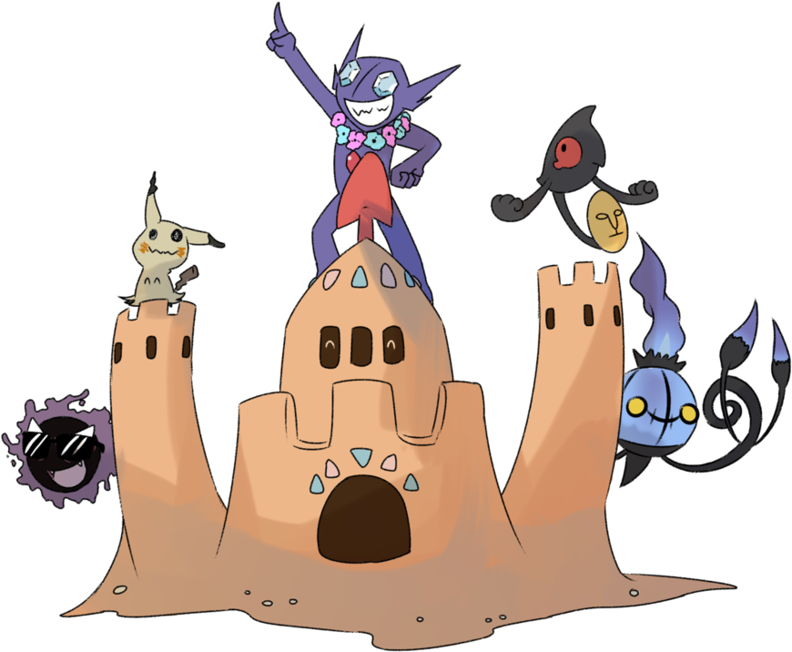 Pokémon Sun And Moon Pikachu Cartoon Vertebrate Art - Pokemon Moon Ghost Pokemon (998x800), Png Download