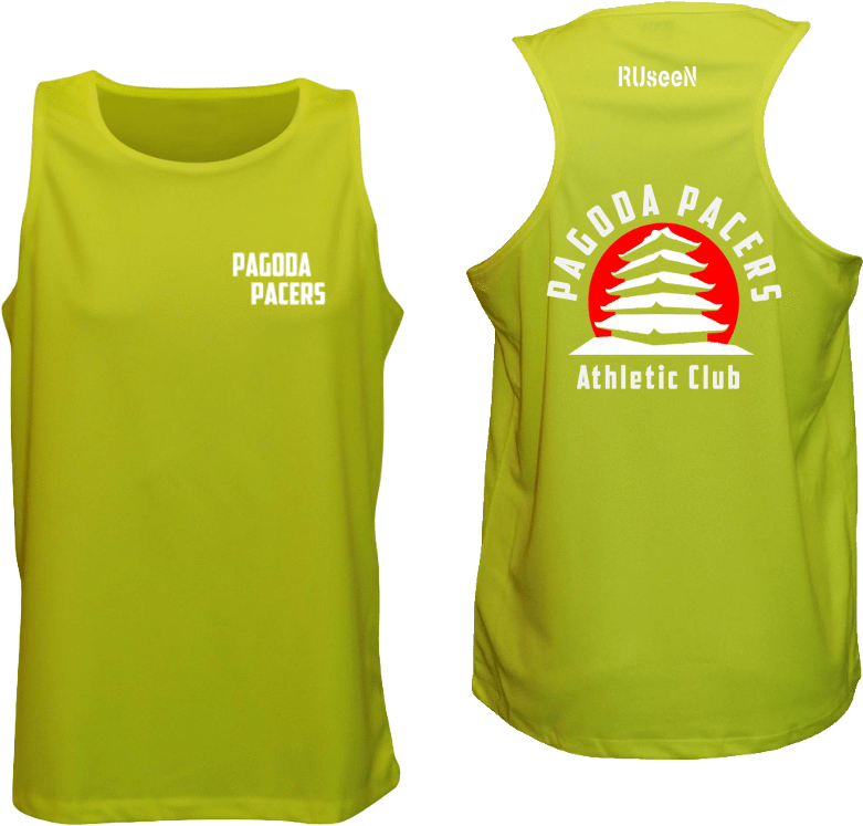 Men's Reflective Tank Reading Pagoda Pacers - High Vis Tank Top (850x800), Png Download