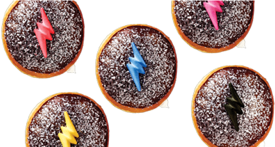 Krispy Kreme Power Rangers Donuts (590x295), Png Download