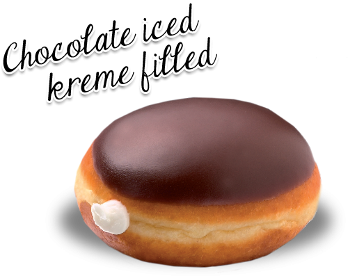 Chocolate Iced Kreme Filled - Chocolate Iced Kreme Filled Krispy Kreme (610x413), Png Download