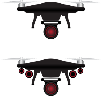 Drone, Icon, Camera, Aerial, Remote - Unmanned Aerial Vehicle (359x340), Png Download