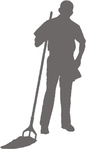 Janitorial-cleaner - Cleaning Silhouette Png (410x534), Png Download