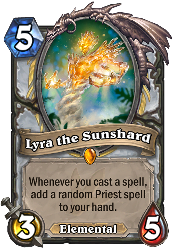 Lyra The Sunshard Card - Lyra Hearthstone (567x811), Png Download