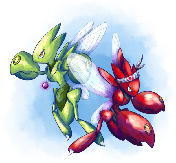 Art By Hotfuzzball - Pokemon Beta Scizor (620x620), Png Download