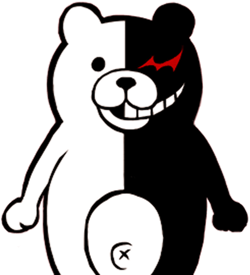 40 - Danganronpa Dangan-ronpa Mono Kuma Black & White (960x560), Png Download