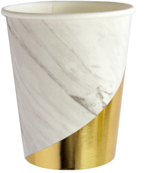 White Marble Colorblock Paper Cups - Diy Marble Paper Cups (360x360), Png Download