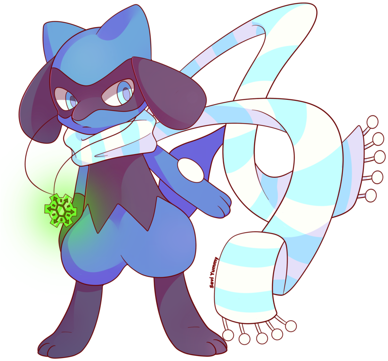 Picture Black And White Download Commission By Seviyummy - Riolu With A Blue Scarf (800x795), Png Download