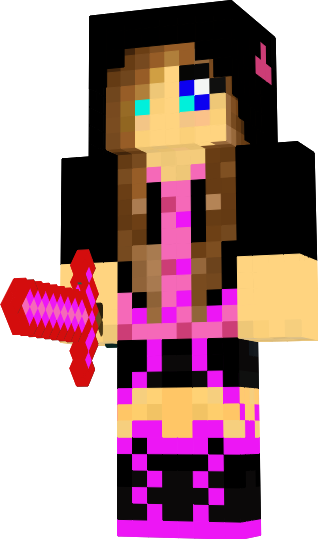 Cool Minecraft Skin Pics - Minecraft Coolest Girl Skins Ever (318x539), Png Download