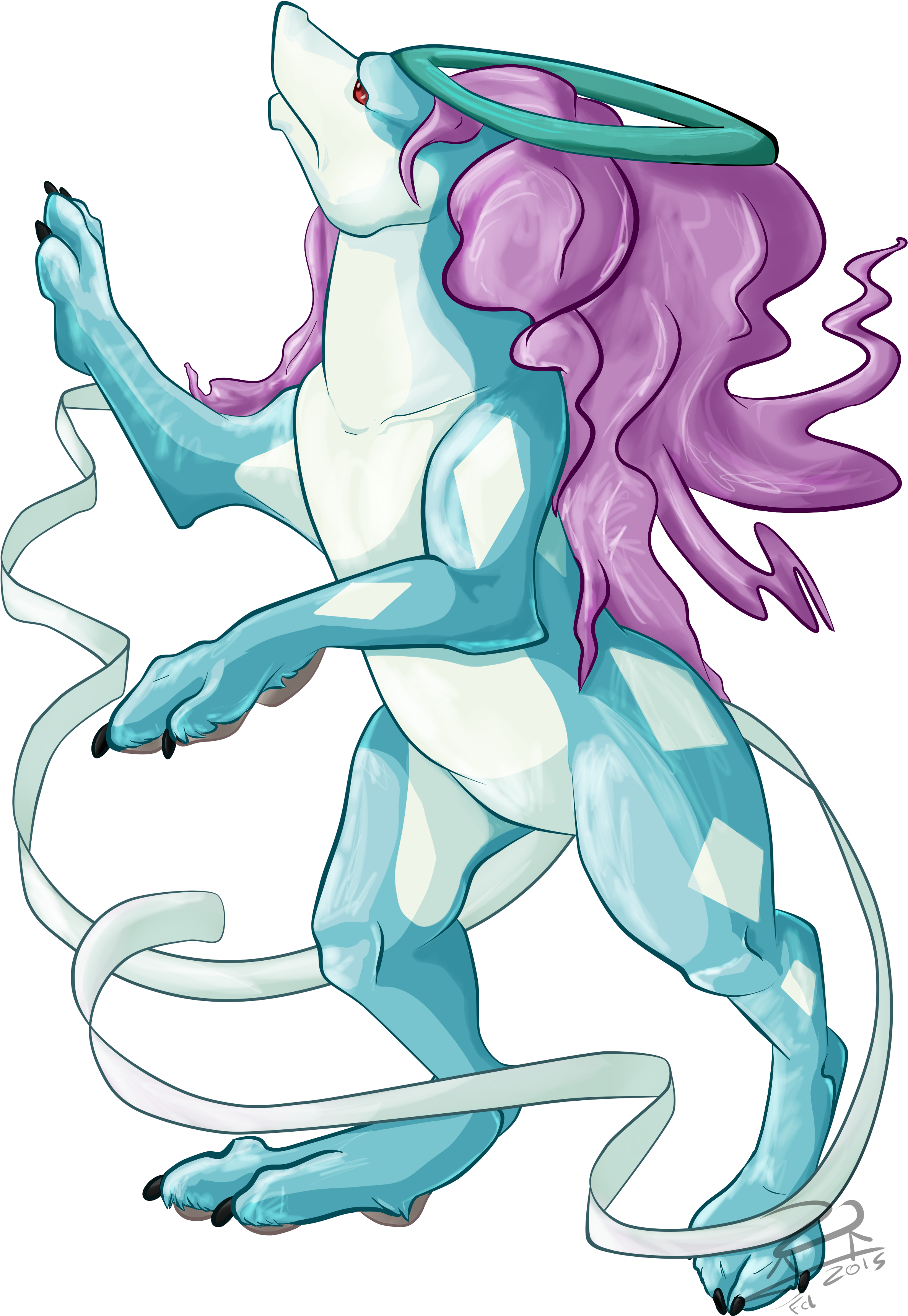 Strong Suicune - - Digital Art (2480x3600), Png Download