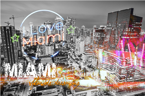 Taf Decor I Love Miami 1 Graphic Art On Canvas (500x500), Png Download