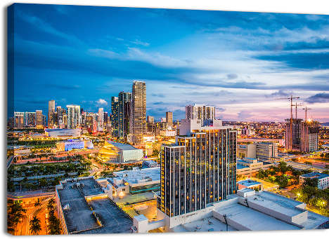 Miami Florida Cityscape - Florida (500x500), Png Download