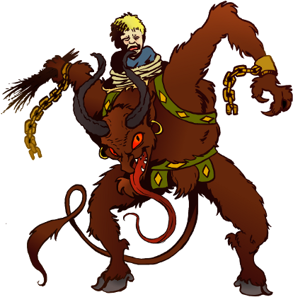 Krampus Vector Vom Picture Black And White Download - Krampus Transparent (600x428), Png Download