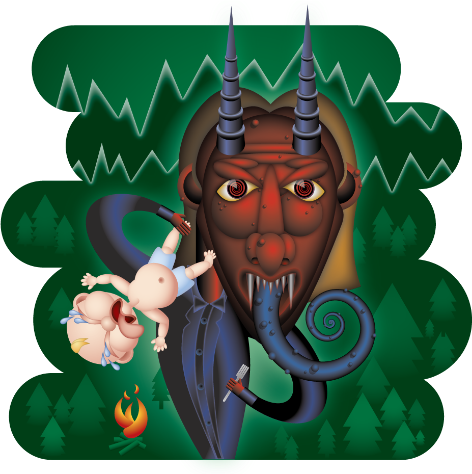 It's About Time For Krampus - Cartoon (962x929), Png Download