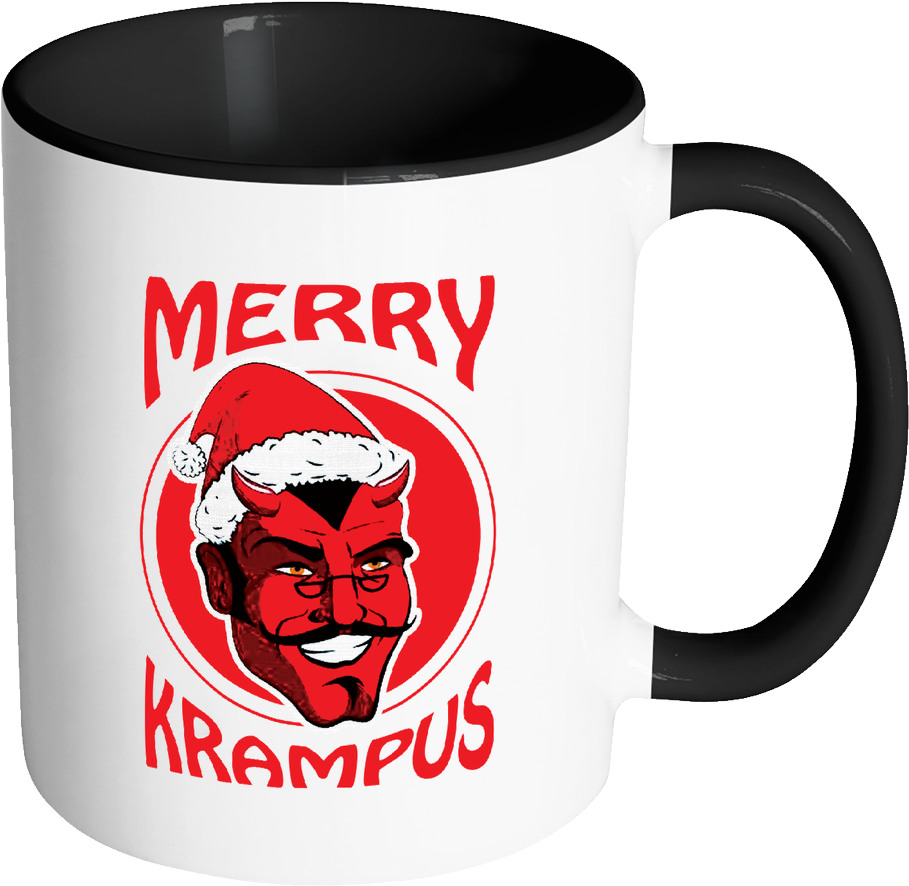 Merry Krampus Ugly Christmas Sweater 11oz Accent Coffee - If You Don T Sacrifice For What You Want What You Want (1024x1024), Png Download