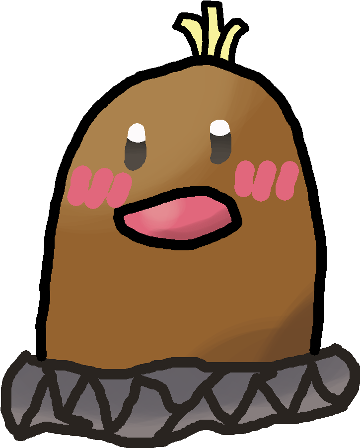 Diglett-chan - Illustration (1376x1250), Png Download