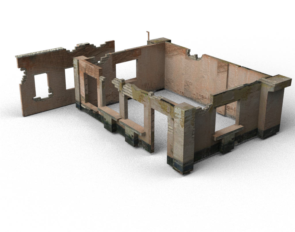 Small Ruins 1 - Low Poly Game Ruins (1024x1024), Png Download