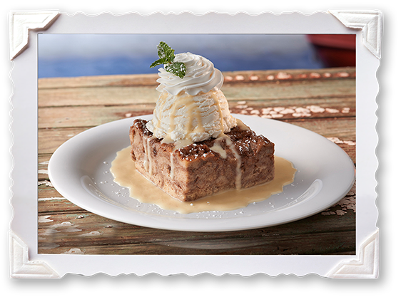 Bread Pudding - Mama's Bread Pudding Bubba Gump (562x417), Png Download