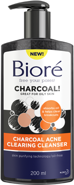 Bioré Charcoal Acne Clearing Cleanser (390x418), Png Download
