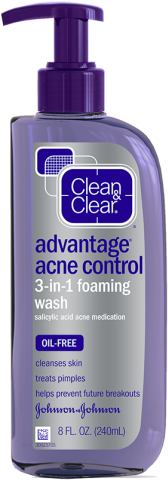 Advantage Acne Control 3 In 1 Foaming Face Wash - Beauty Clean &amp; Clear Advantage Acne Control (430x514), Png Download