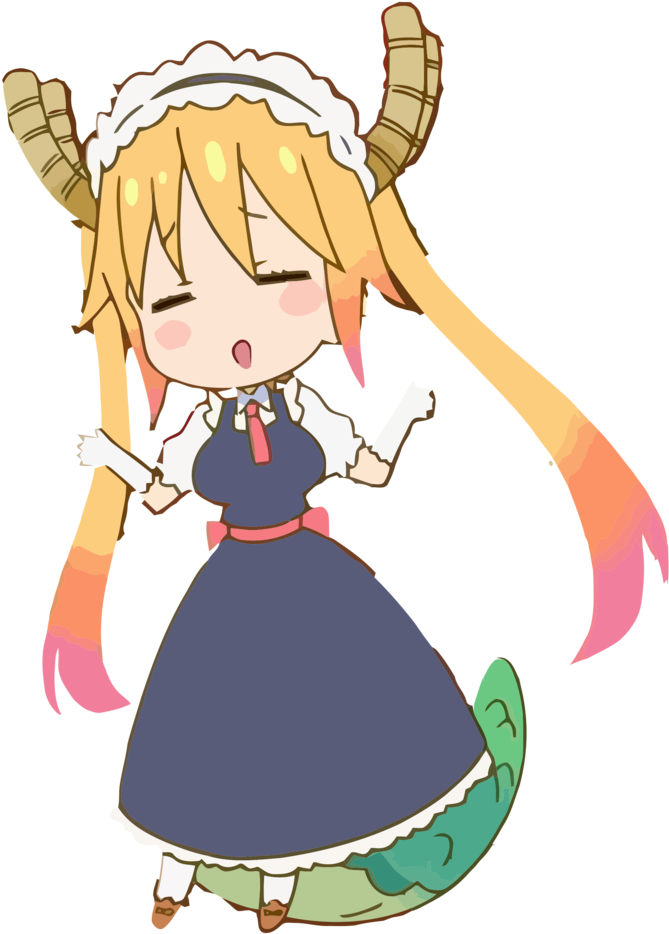 Maid Png High-quality Image - Dragon Maid Tohru Chibi (778x1026), Png Download