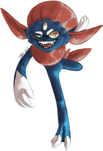 Weavile December 2017 Digital Medium, Paint Tool Sai - Cartoon (500x680), Png Download