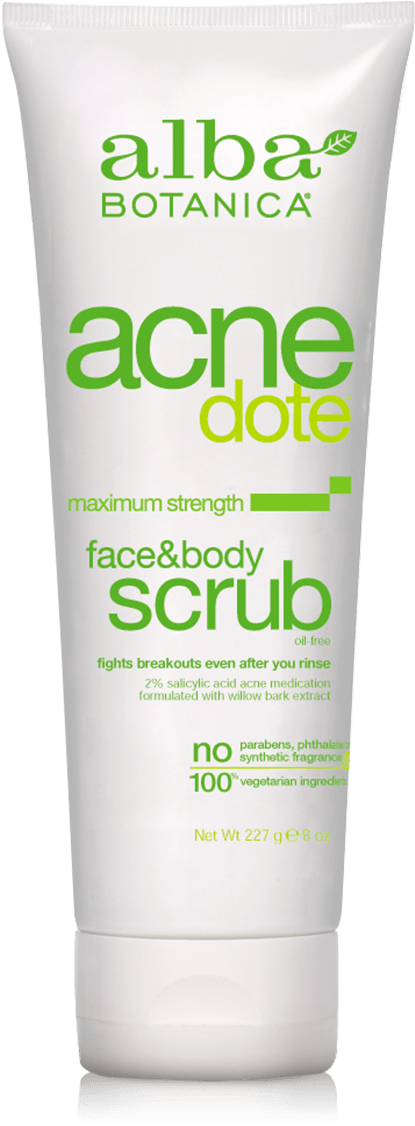 Alba Botanica - Natural Acnedote Face & Body Scrub (600x1200), Png Download