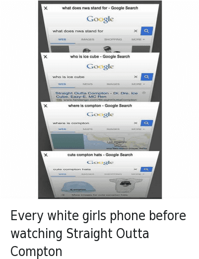 Every White Girls Phone Before Watching Straight Outta - Google Search Phone Meme (400x533), Png Download