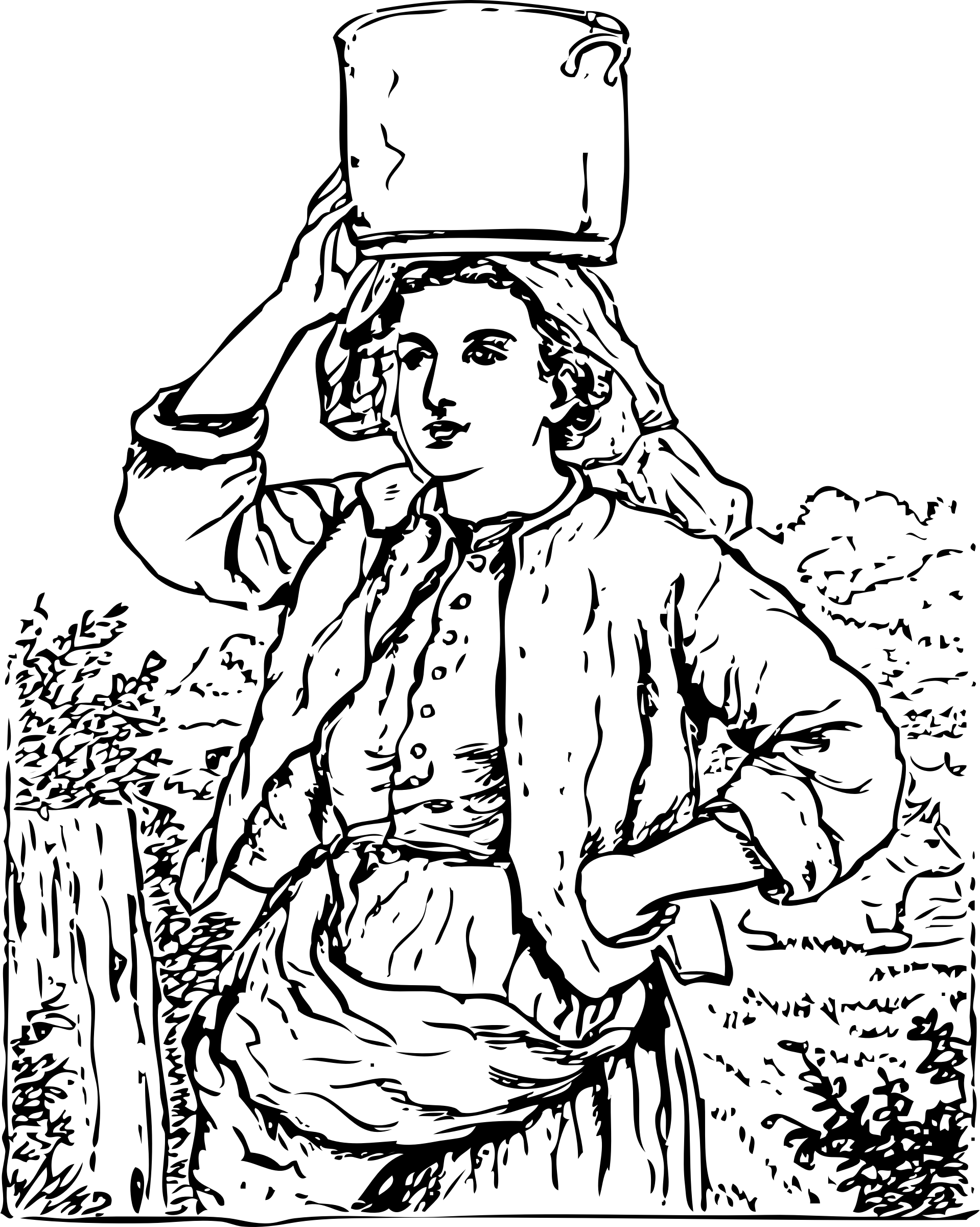 This Free Icons Png Design Of Milk Maid (1918x2400), Png Download