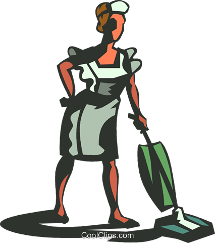 Maid, House Cleaning Royalty Free Vector Clip Art Illustration - Maid Clipart (426x480), Png Download
