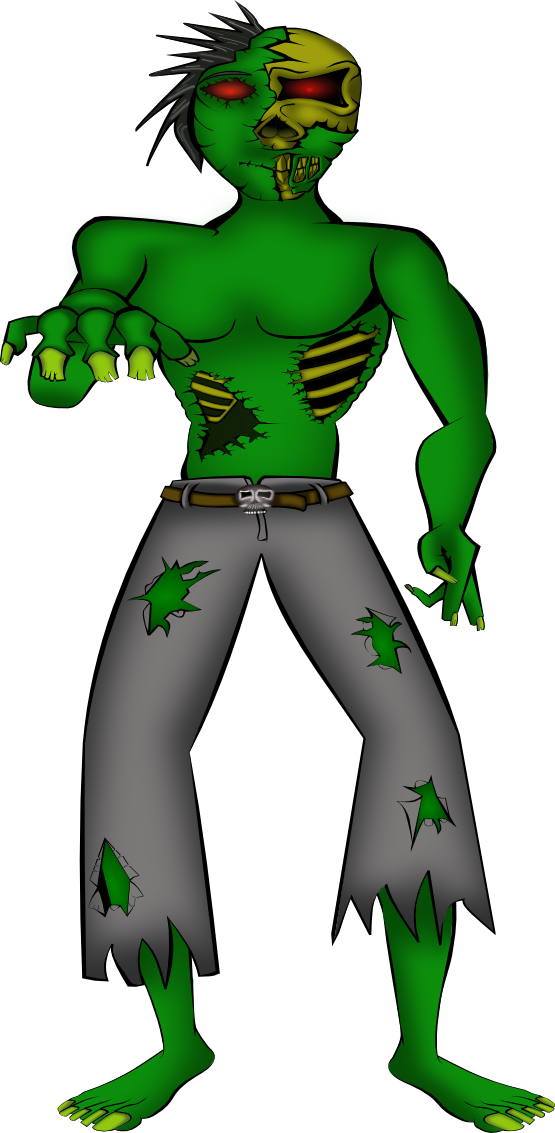 Horror Clipart Halloween Monster - Scary Clip Art Monster (555x1133), Png Download