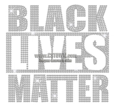 Customized Black Lives Matter Iron On Rhinestone Transfer - T-shirt (450x450), Png Download