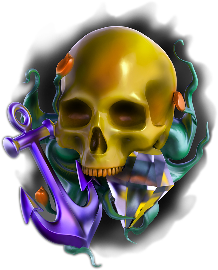 Feminine Nautical Tattoo - Skull (816x966), Png Download