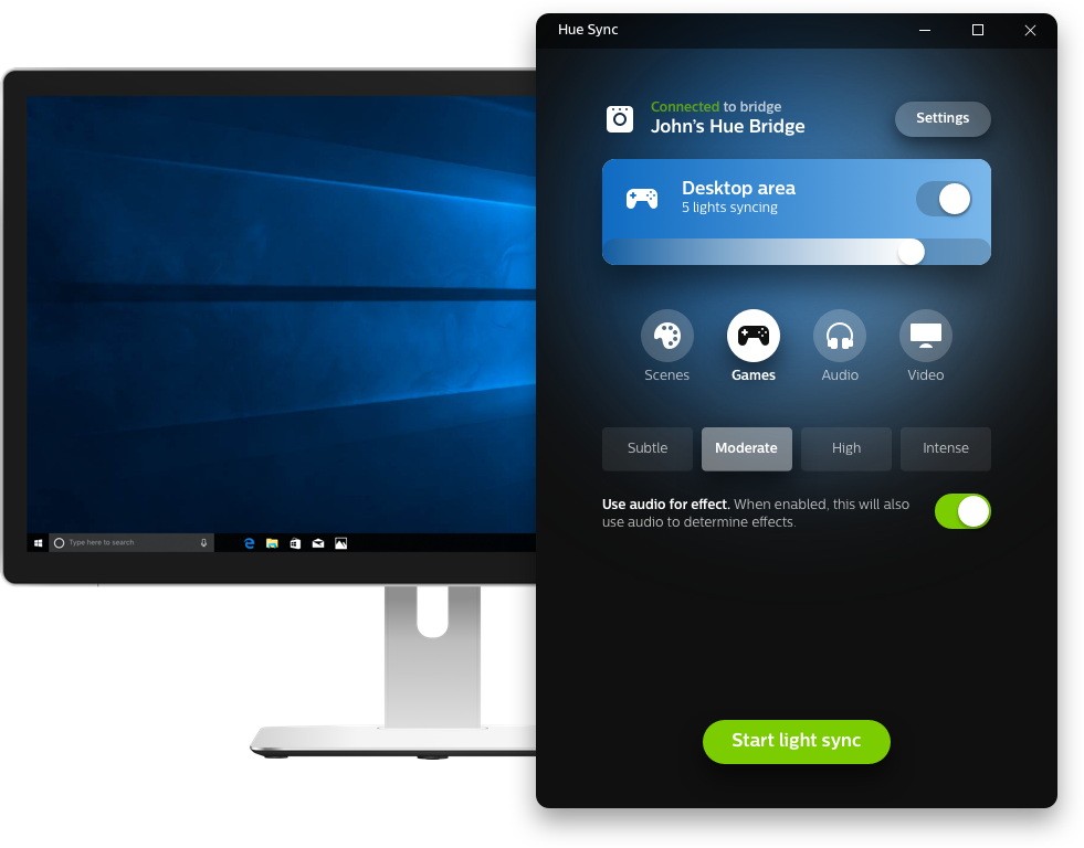 Philips Hue Sync Is A Tool For Pc Or Mac Which Captures - Hue Sync Windows App (981x768), Png Download