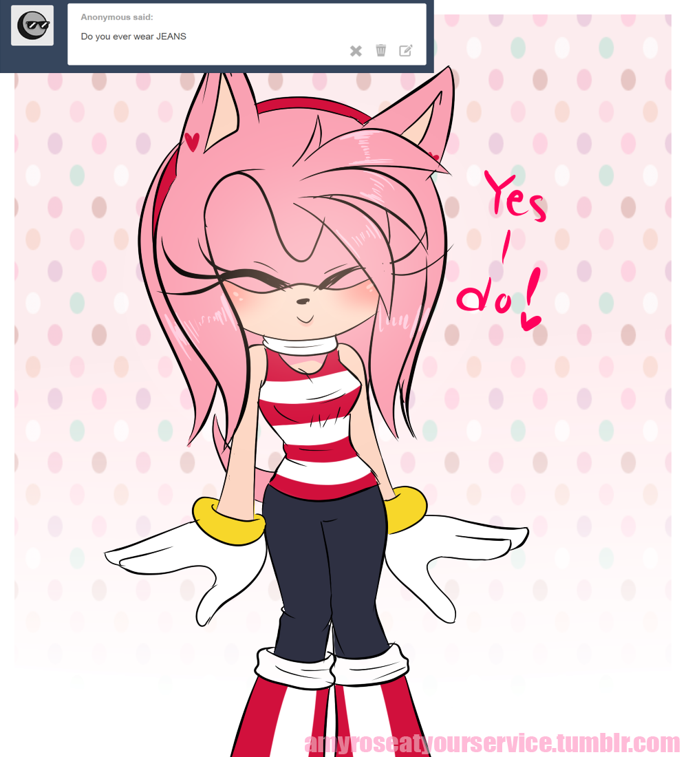 As Much As Dresses Are Cute, I Love To Wear Jeans Every - Amy Rose Cute (1000x1100), Png Download