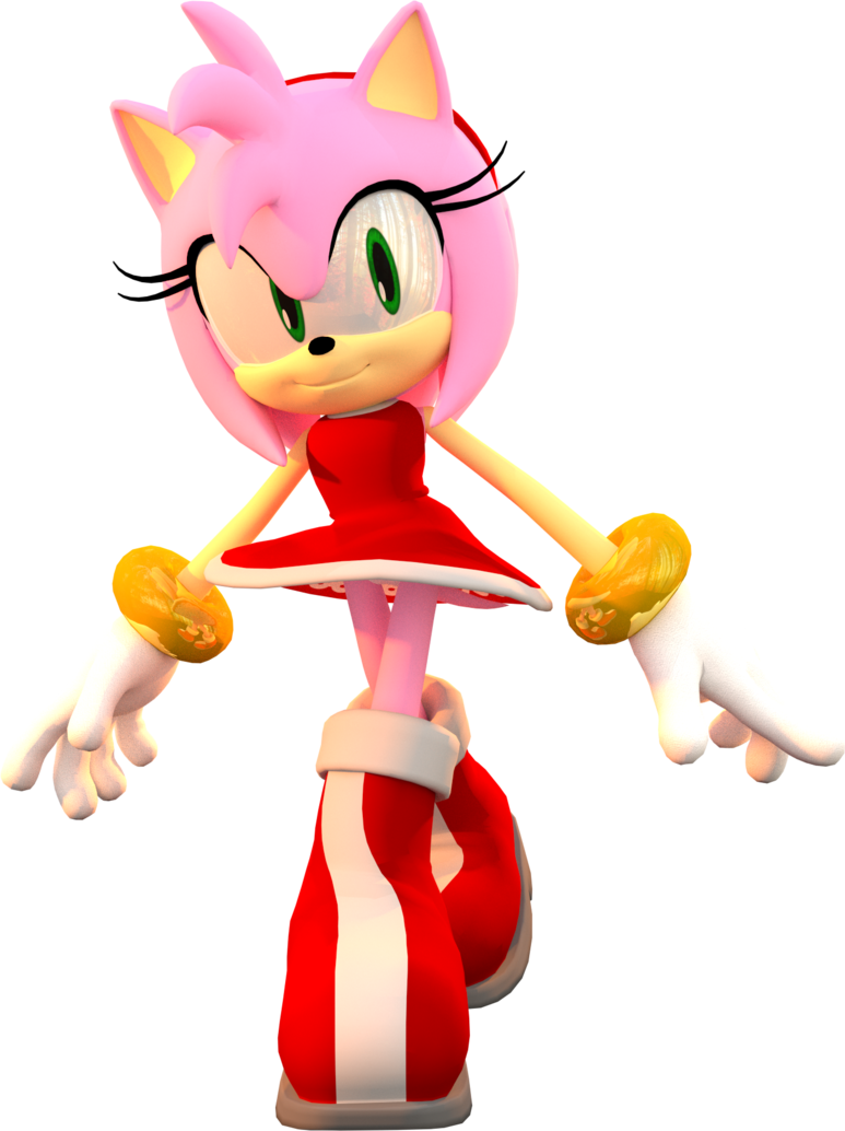 Sonic Generations Sonic Chaos Sonic & Knuckles Amy - Amy Rose 3d Render (773x1034), Png Download