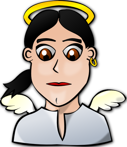 Cartoon Funny Faces Clip Art - Angelic Face Cartoon (516x596), Png Download