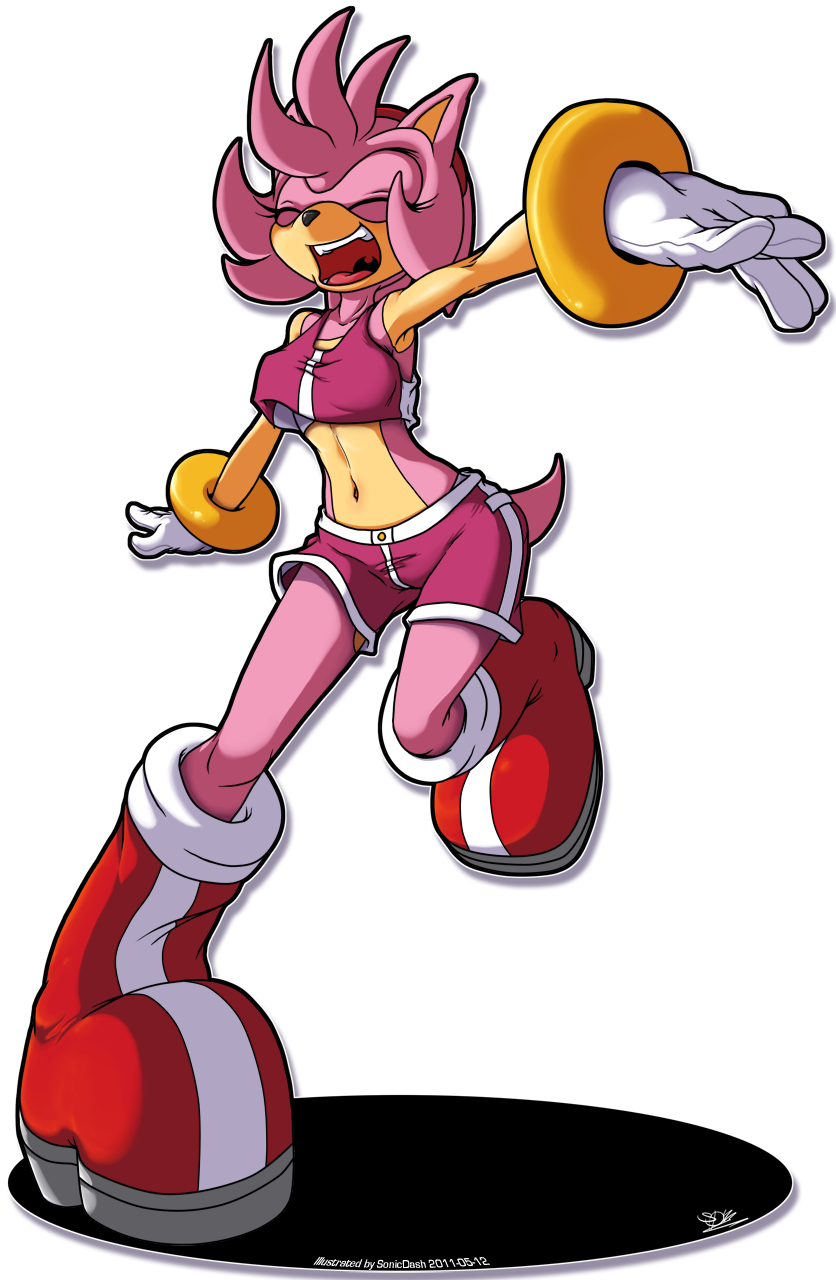 Amy In Shorts By Sonicdash Fur Affinity - Amy Rose Con Short (836x1280), Png Download