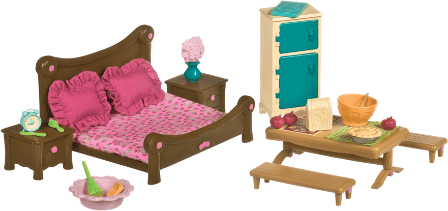 Li'l Woodzeez Master Bedroom And Dining Set (900x470), Png Download