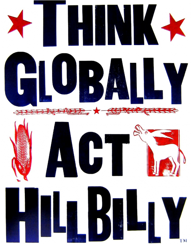 Think Globally Act Hillbilly Poster - Beach (924x784), Png Download