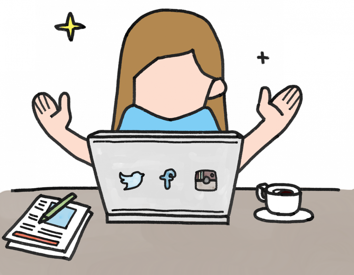 Use Gifs To Take Your Digital Marketing Strategy To - Role Of Media Cartoon (1130x878), Png Download