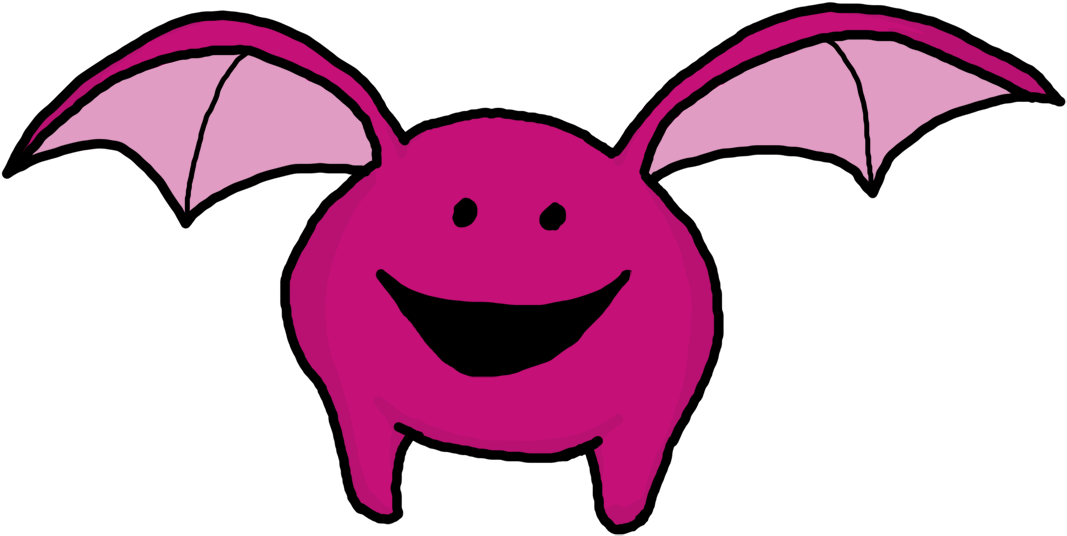 Cute Halloween Bat Clipart - Cartoon Monster With Wings (1100x650), Png Download