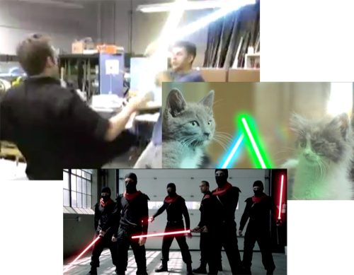 Lightsaber Fights A Distillation Of Drama Down To The - Ninja (500x389), Png Download