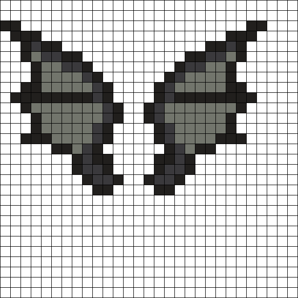 Bat Wings Perler Bead Art, Hama Beads, Beaded Crafts, - Bat Wings Perler (610x610), Png Download