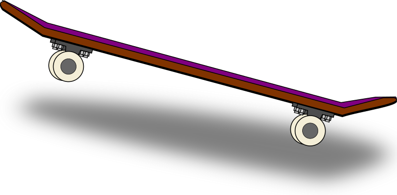 Red Clipart Skateboard - Skateboard Clipart (800x393), Png Download