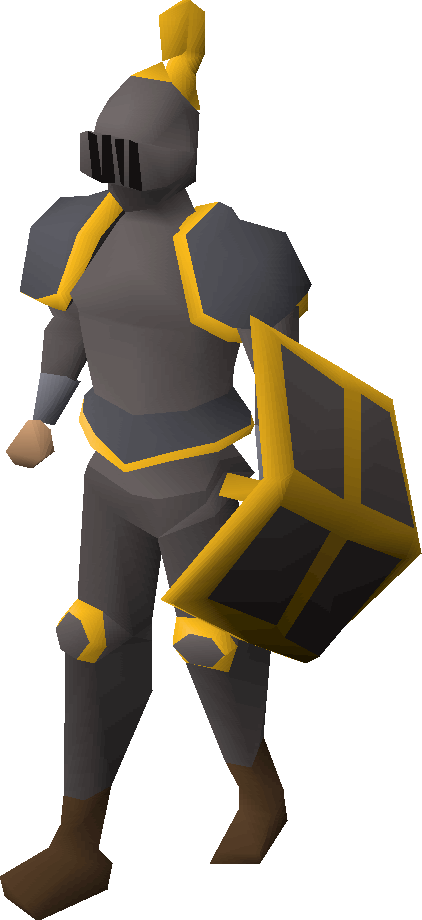 Iron Gold-trimmed Set Equipped - Rune Gold Trimmed Osrs (422x920), Png Download