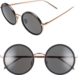 52mm Round 18 Karat Rose Gold Trim Sunglasses - Sunglasses (500x500), Png Download