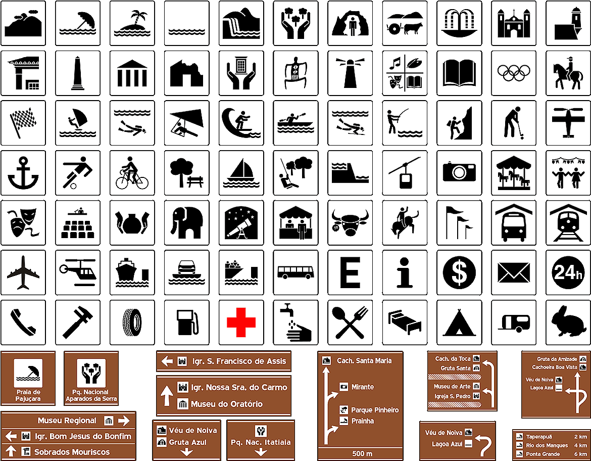 Placas Turistico Aimore - Placas De Serviços Auxiliares De Transito (1197x933), Png Download