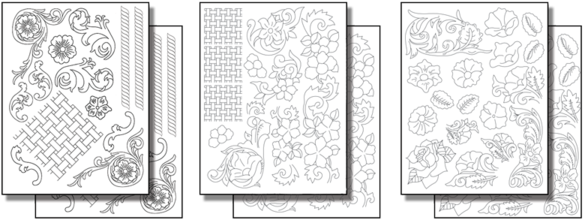 Stick 'n Burn Classic Leather Tooling And Basket Weave - Leather Carving (600x235), Png Download